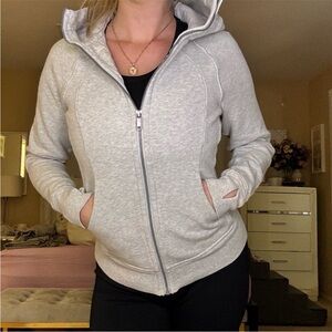 Lululemon Athletica Light Gray Zip-Up Scuba Hoodie